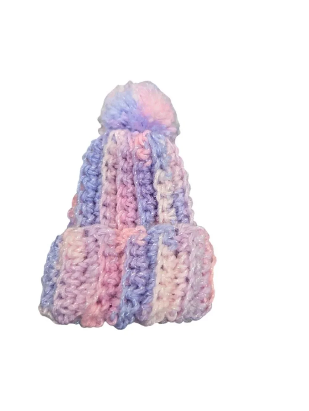 Handmade Miniature Crochet Babydoll Craft Ornaments Bottle Topper Beanie Hat